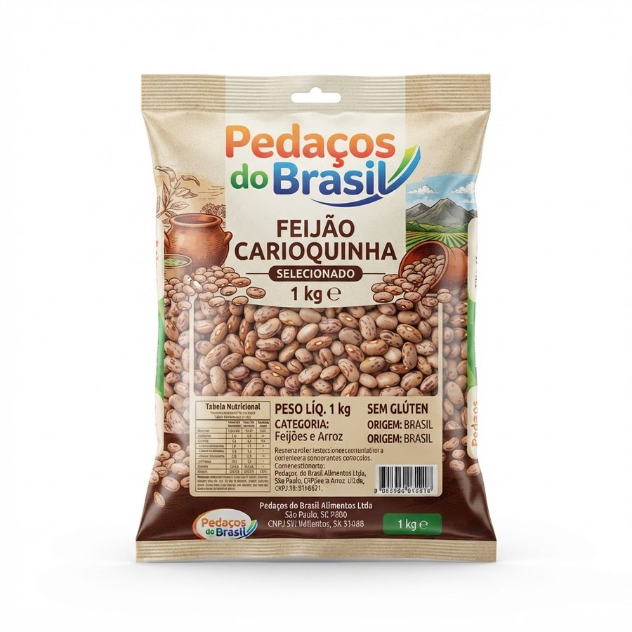Feijão Carioquinha Pedaços do Brasil 1 kg Pedaços do Brasil — produto disponível na BRAVI