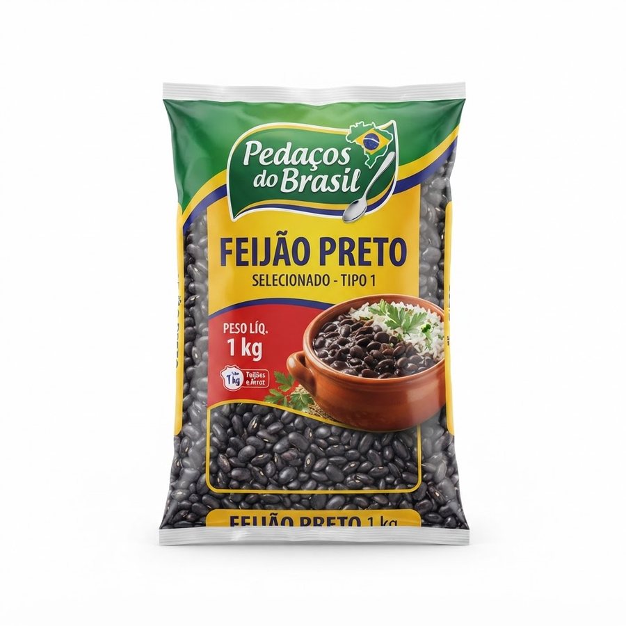 Feijão Preto Pedaços do Brasil 1 kg Pedaços do Brasil — produto disponível na BRAVI