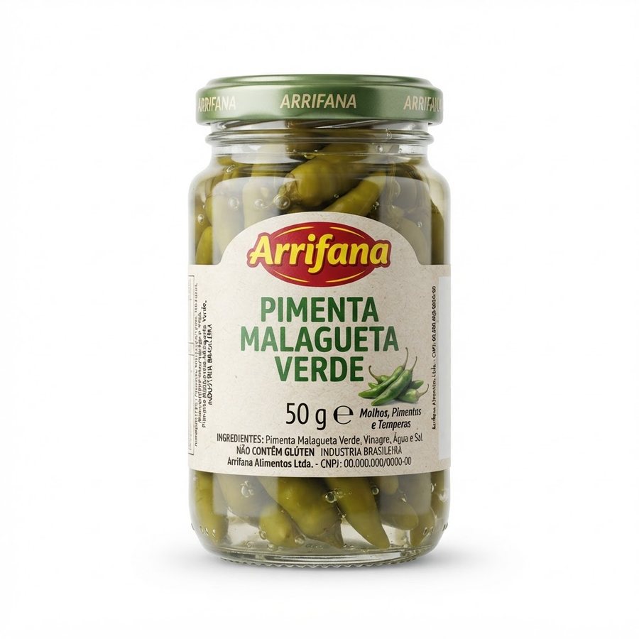 Pimenta Malagueta Verde 50 g Arrifana — produto disponível na BRAVI