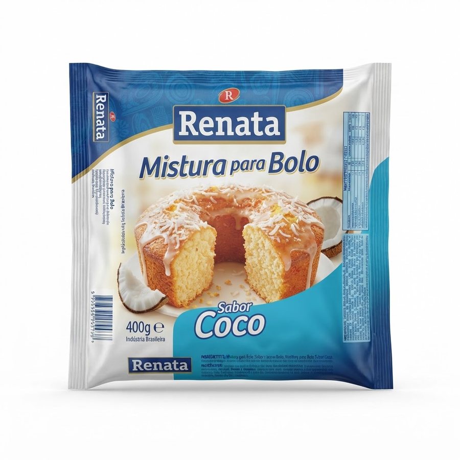 Mistura para Bolo Sabor Coco 400 g Renata — produto disponível na BRAVI