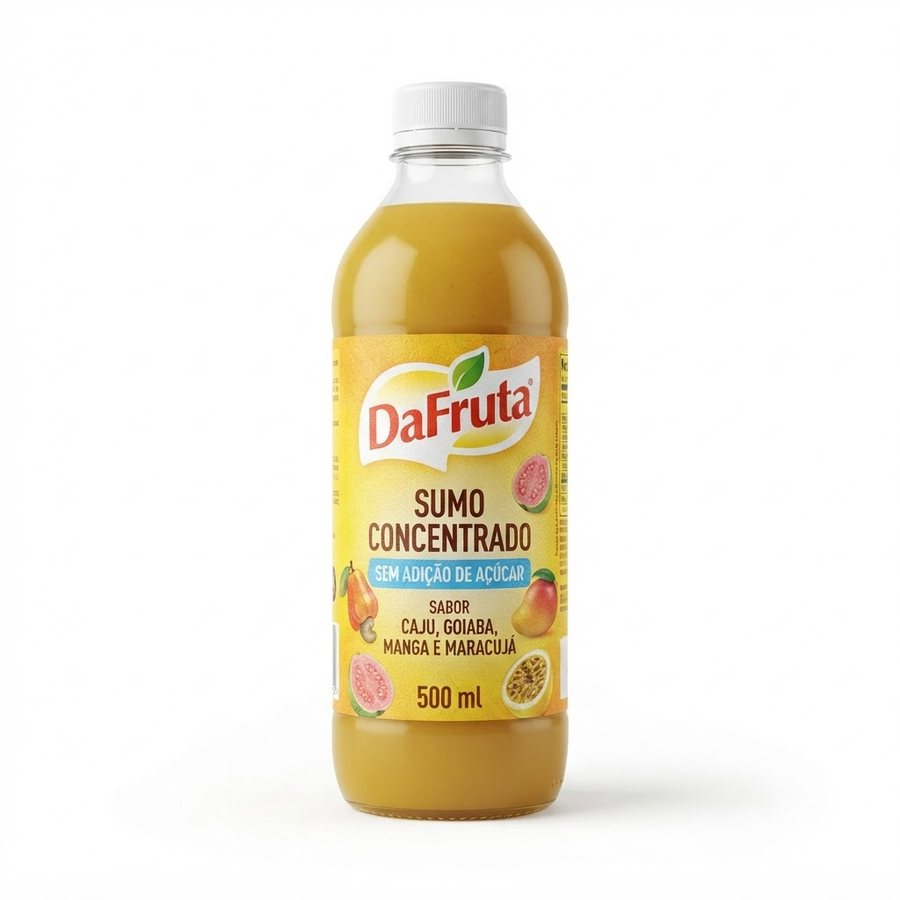 Sumo Concentrado sem Adição de Açúcar 500 ml — Caju, Goiaba, Manga e Maracujá DaFruta — produto disponível na BRAVI