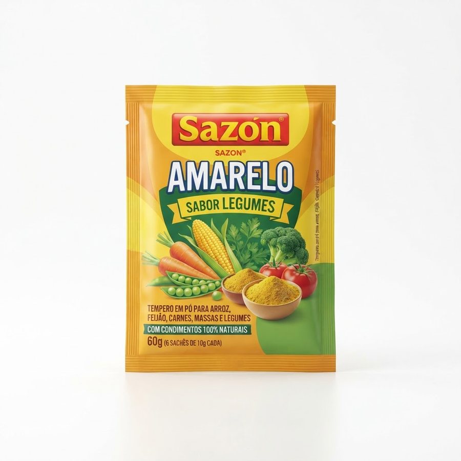 Tempero Sazon Amarelo — Legumes 60 g Sazon — produto disponível na BRAVI