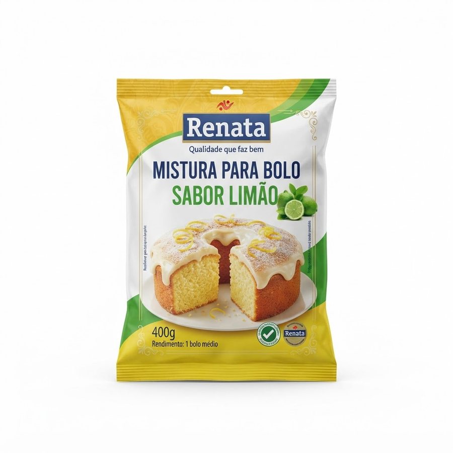 Mistura para Bolo Sabor Limão 400 g Renata — produto disponível na BRAVI