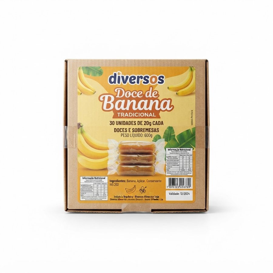 Doce de Banana — 30 Unidades de 20 g Diversos — produto disponível na BRAVI