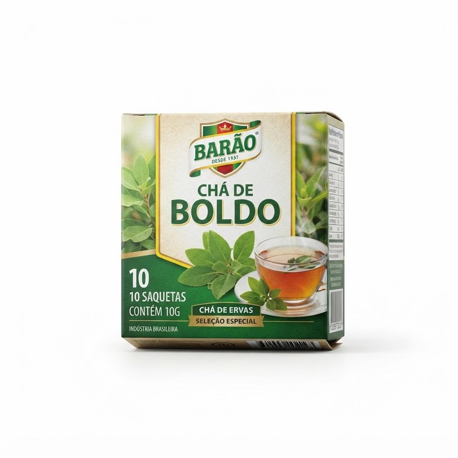 Chá de Boldo Barão — 10 Saquetas Barão — produto disponível na BRAVI
