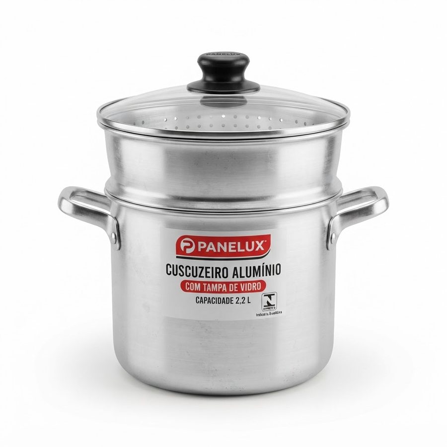 Cuscuzeiro Panelux com Tampa de Vidro — 1,5 L e 2,2 L Panelux — produto disponível na BRAVI