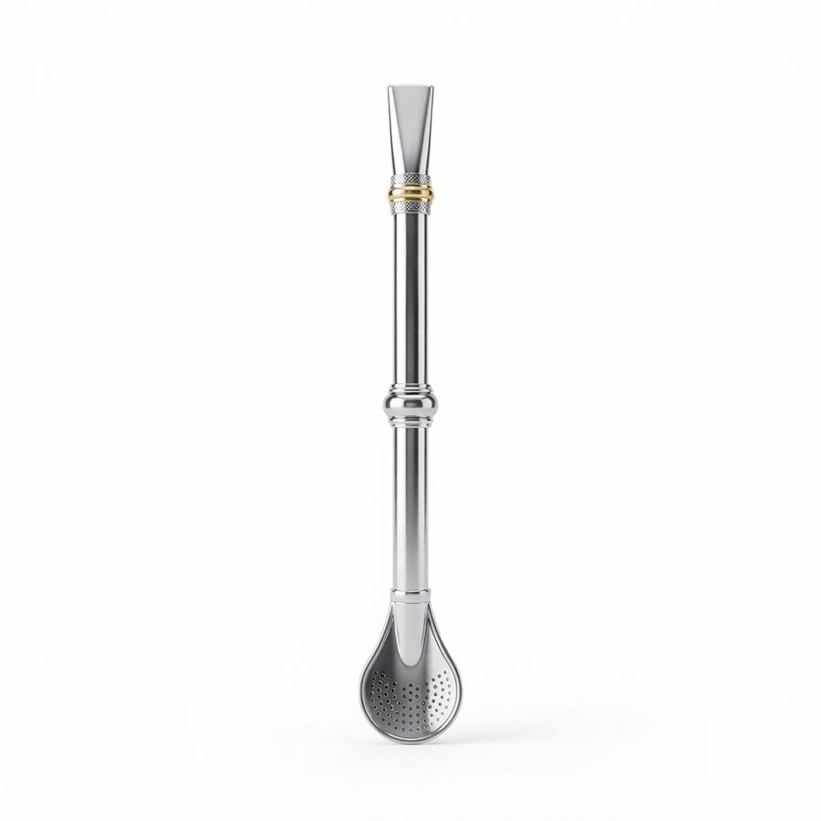 Bomba Cromada para Chimarrão com Botão 240 mm Diversos — produto disponível na BRAVI
