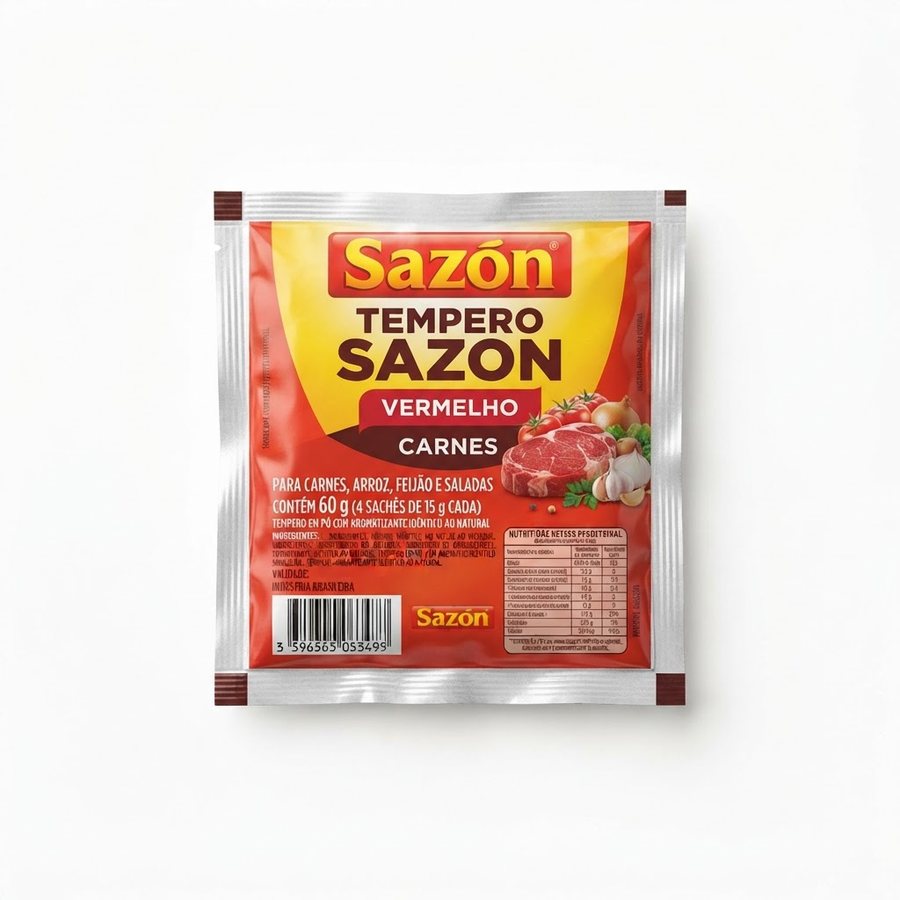 Tempero Sazon Vermelho — Carnes 60 g Sazon — produto disponível na BRAVI