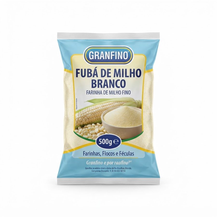 Fubá de Milho Branco 500 g Granfino — produto disponível na BRAVI